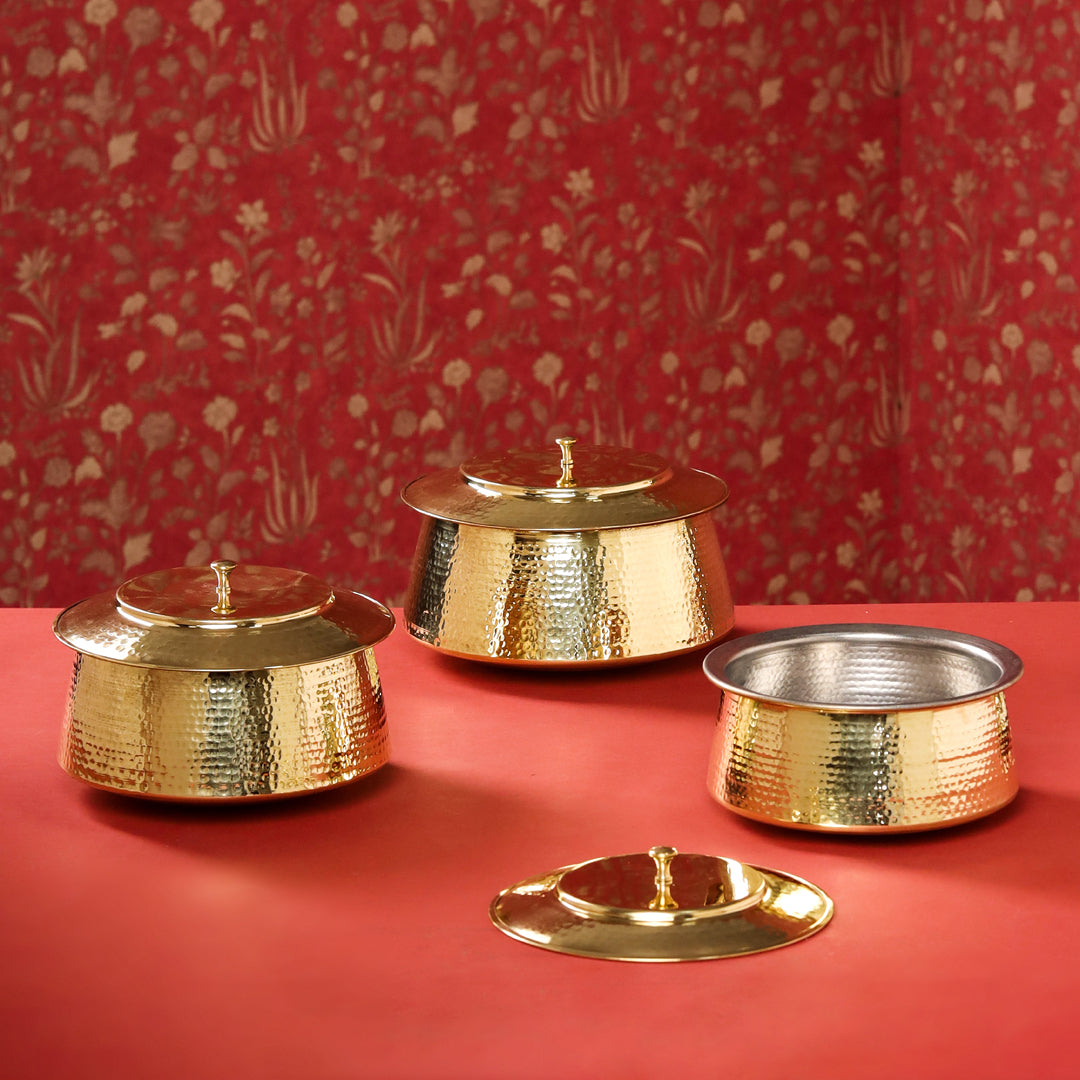 Brass Handi With Lid (6.5 inch) Vedansh Craft