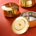 Brass Handi With Lid (6.5 inch) Vedansh Craft