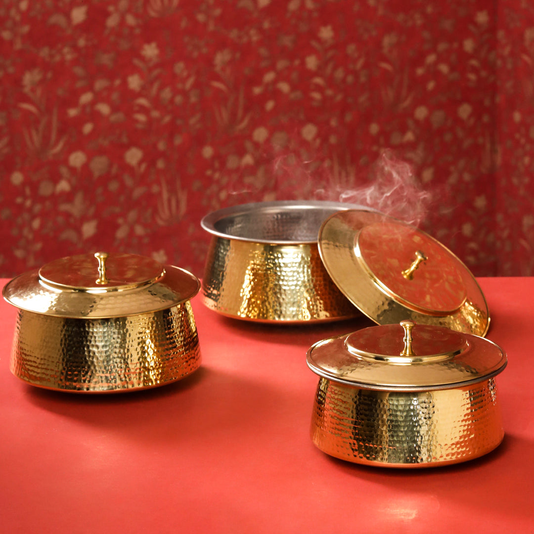 Brass Handi With Lid (6.5 inch) Vedansh Craft