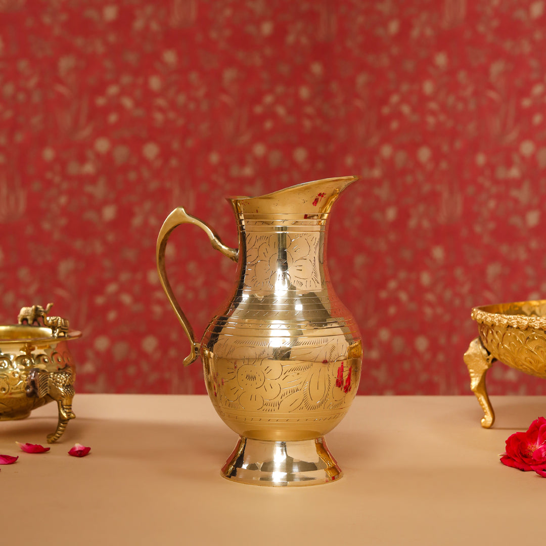 Brass Water Jug (8.5 Inch) Vedansh Craft