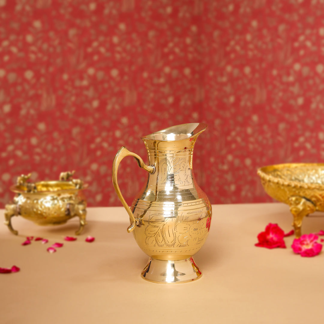 Brass Water Jug (8.5 Inch) Vedansh Craft