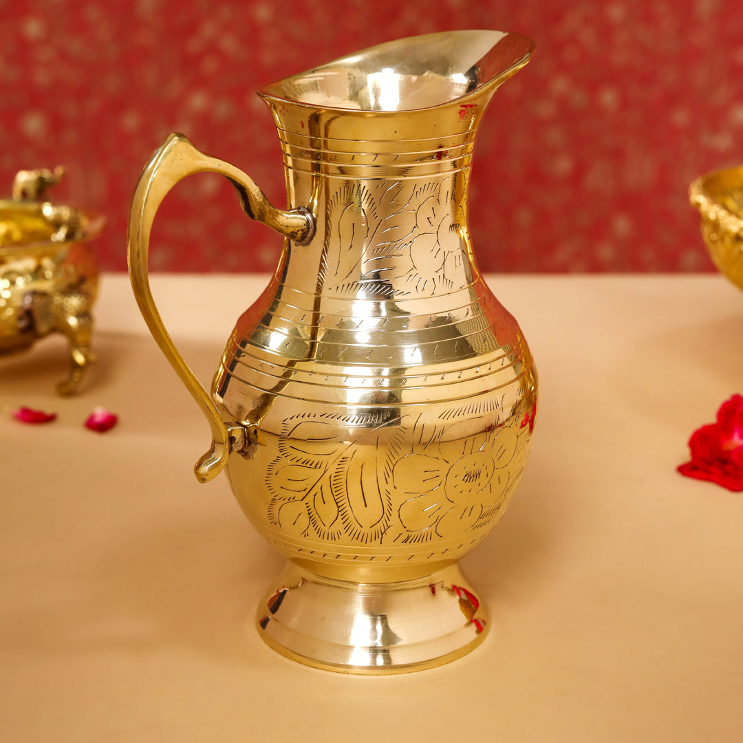 Brass Water Jug (8.5 Inch) Vedansh Craft