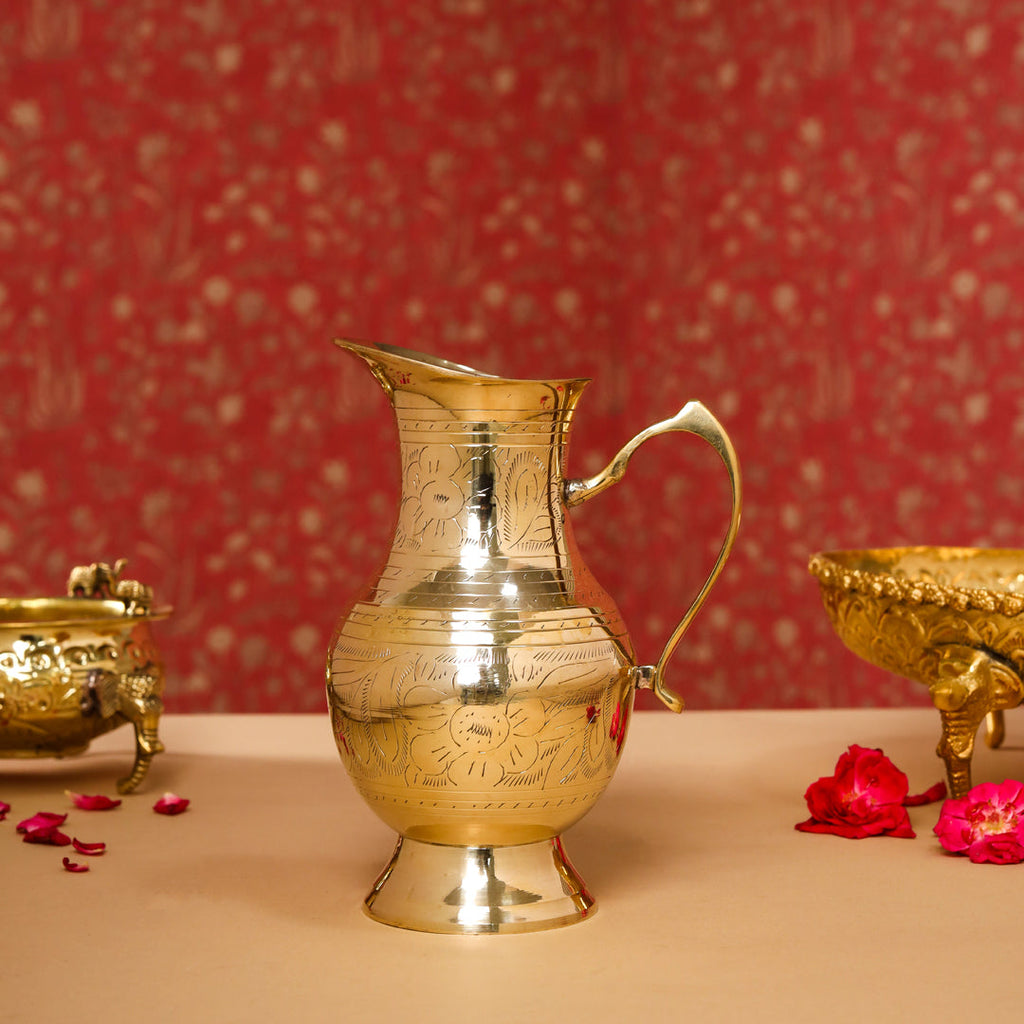 Brass Water Jug (8.5 Inch) Vedansh Craft