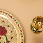 Brass Hand Painted Pooja Thali Set (1.2 Kg) Vedansh Craft