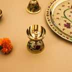 Brass Hand Painted Pooja Thali Set (1.2 Kg) Vedansh Craft