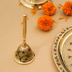 Brass Hand Painted Pooja Thali Set (1.2 Kg) Vedansh Craft