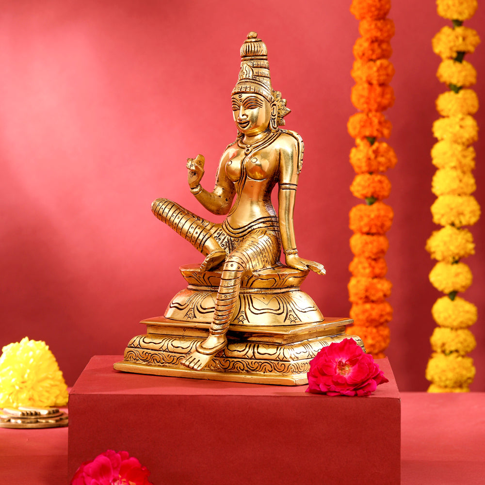 Brass Goddess Parvati Idol (9.5 Inch) Vedansh Craft