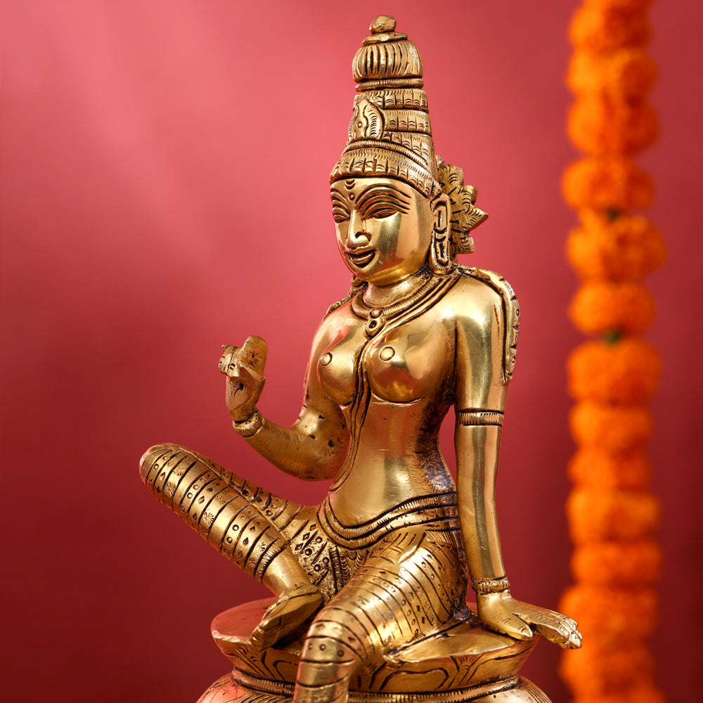 Brass Goddess Parvati Idol (9.5 Inch) Vedansh Craft