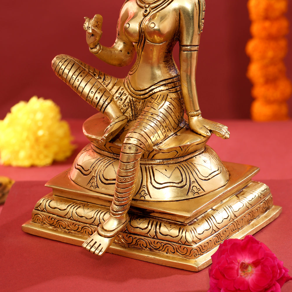 Brass Goddess Parvati Idol (9.5 Inch) Vedansh Craft