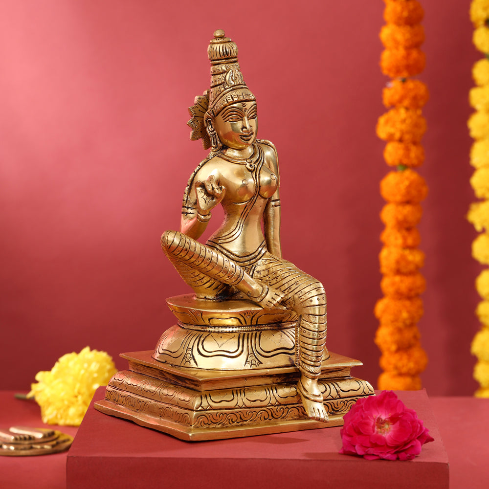 Brass Goddess Parvati Idol (9.5 Inch) Vedansh Craft