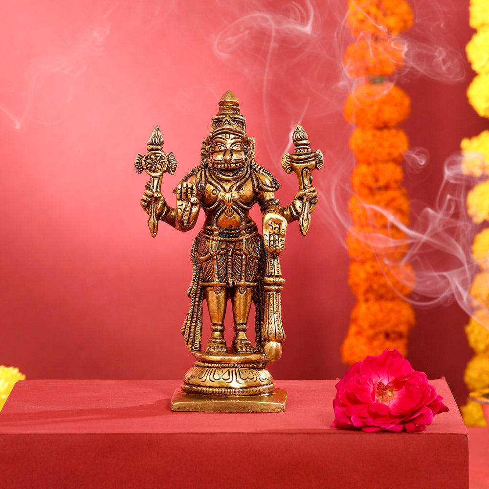 Brass Superfine Standing Narasimha Idol (6 Inch) Vedansh Craft