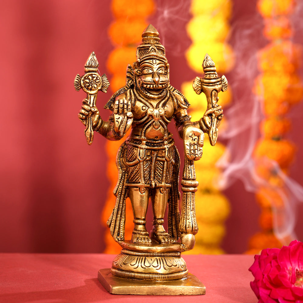 Brass Superfine Standing Narasimha Idol (6 Inch) Vedansh Craft