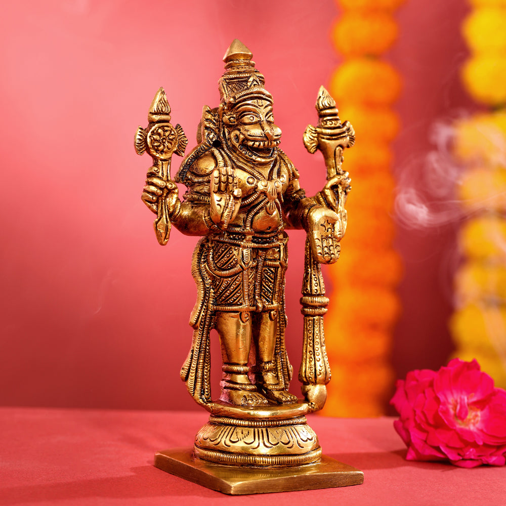 Brass Superfine Standing Narasimha Idol (6 Inch) Vedansh Craft