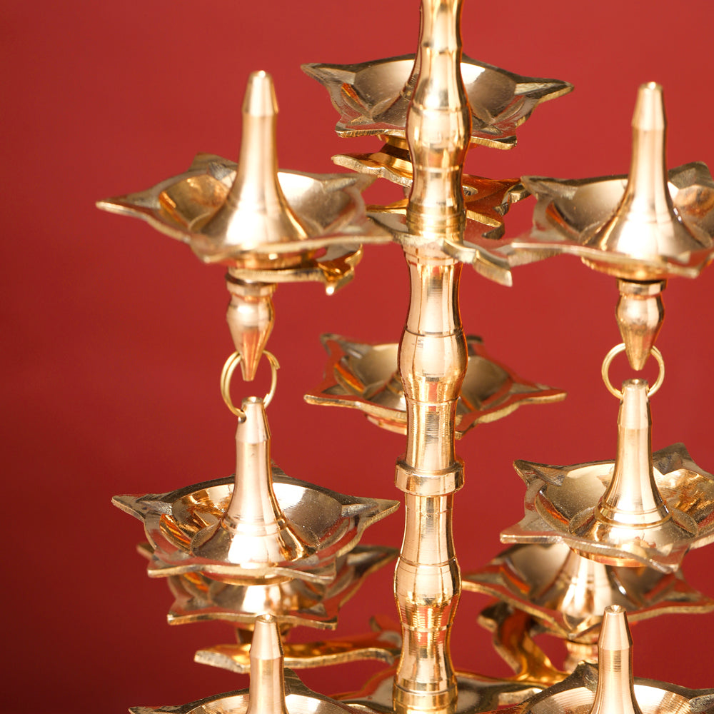 Brass Decorative Multi Wick Lamp (20 Inch) Vedansh Craft