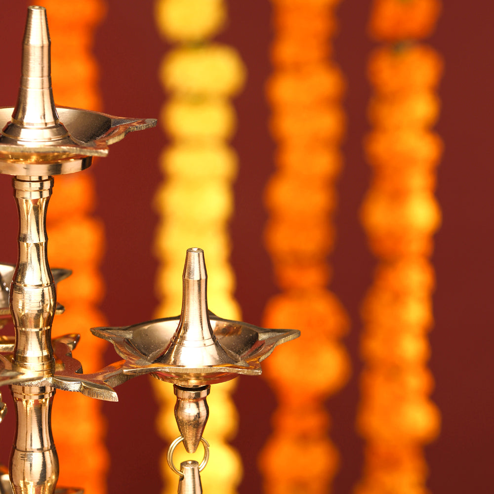 Brass Decorative Multi Wick Lamp (20 Inch) Vedansh Craft
