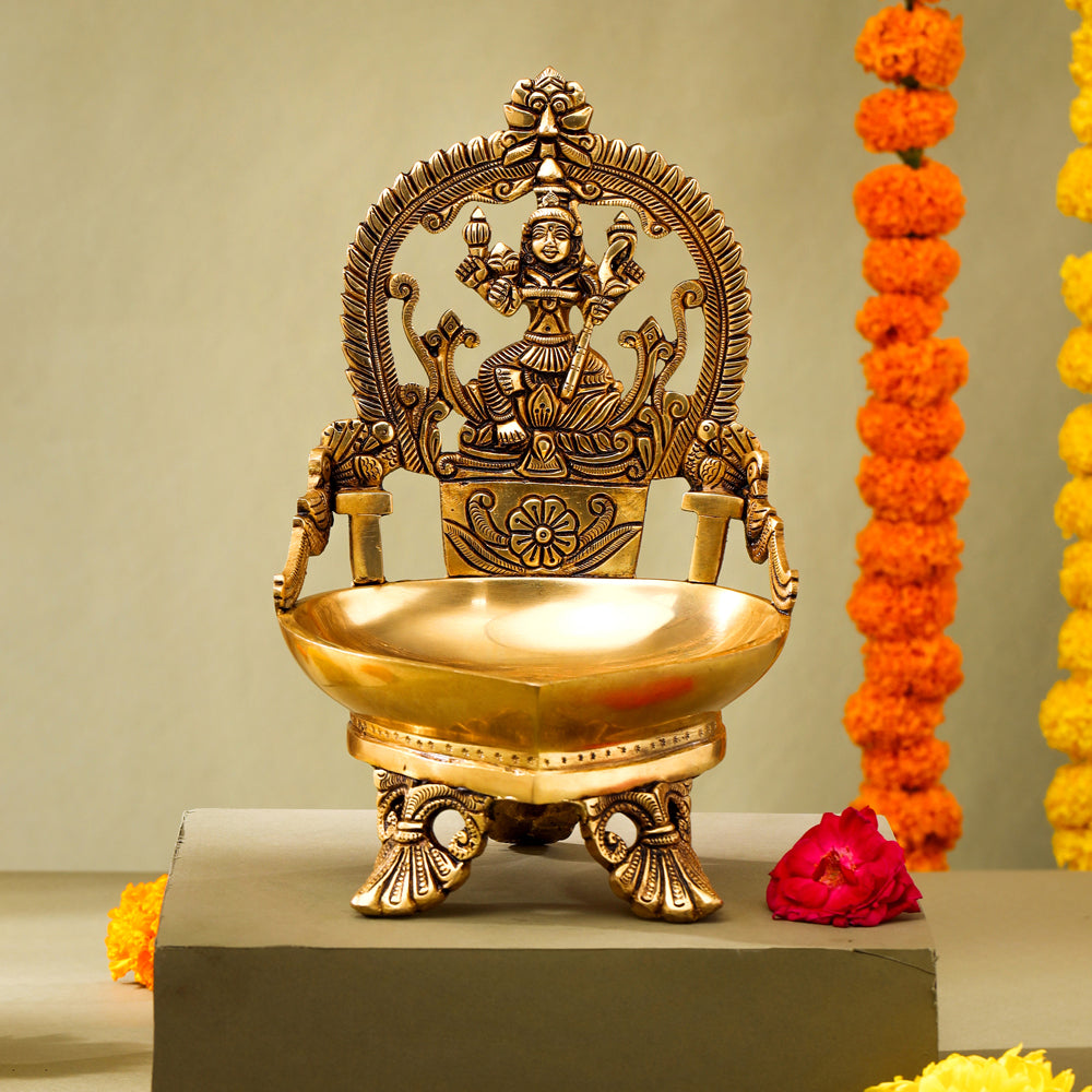 Brass Superfine Rajarajeswari Diya (9 Inch) Vedansh Craft