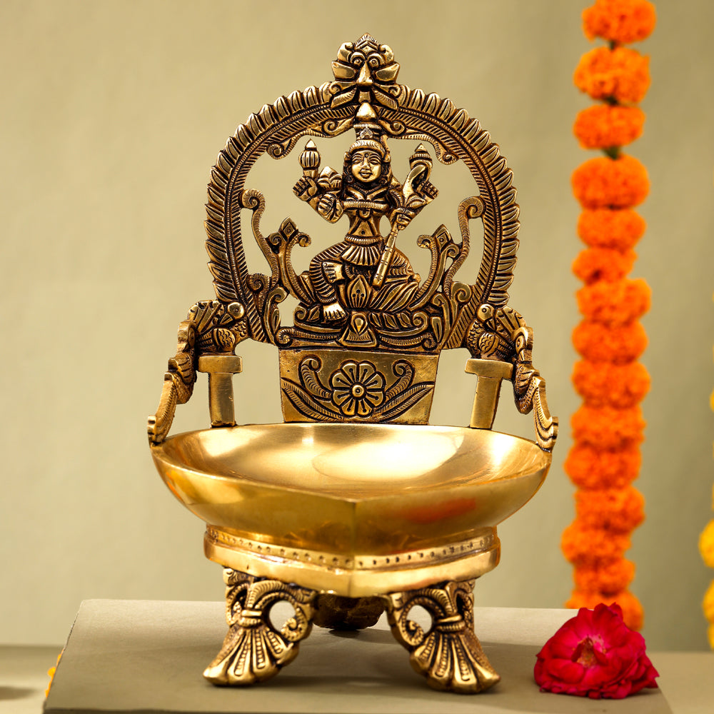 Brass Superfine Rajarajeswari Diya (9 Inch) Vedansh Craft