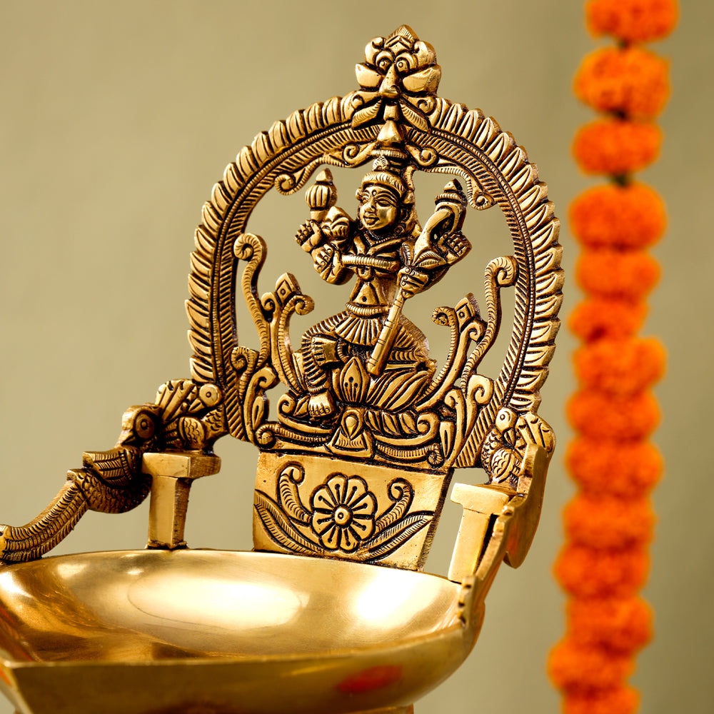 Brass Superfine Rajarajeswari Diya (9 Inch) Vedansh Craft