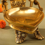 Brass Superfine Gaja Lakshmi Diya (6.5 Inch) Vedansh Craft
