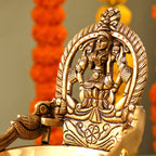 Brass Superfine Gaja Lakshmi Diya (6.5 Inch) Vedansh Craft