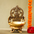 Brass Superfine Gaja Lakshmi Diya (6.5 Inch) Vedansh Craft