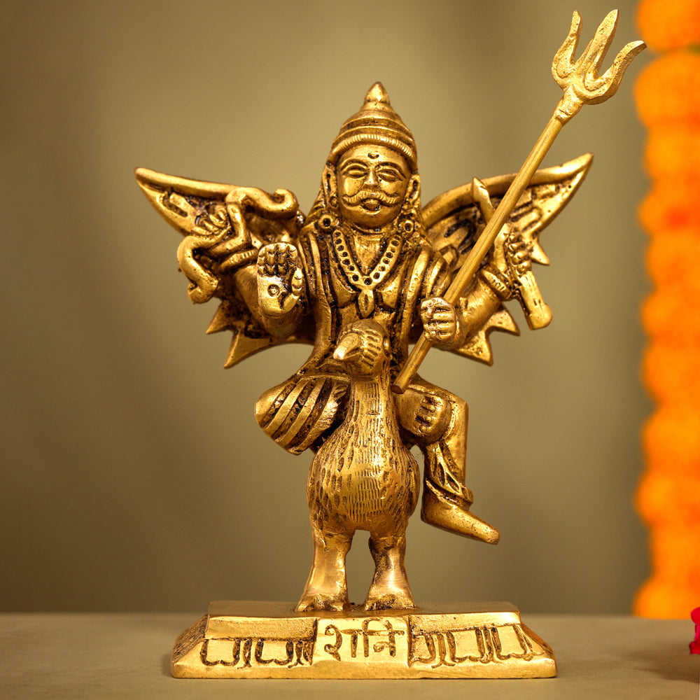 Brass Shani Dev Idol (4.5 Inch) Vedansh Craft
