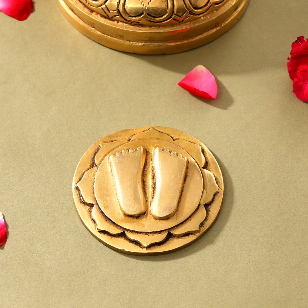 Brass Divine Charan Paduka (3 Inch) Vedansh Craft
