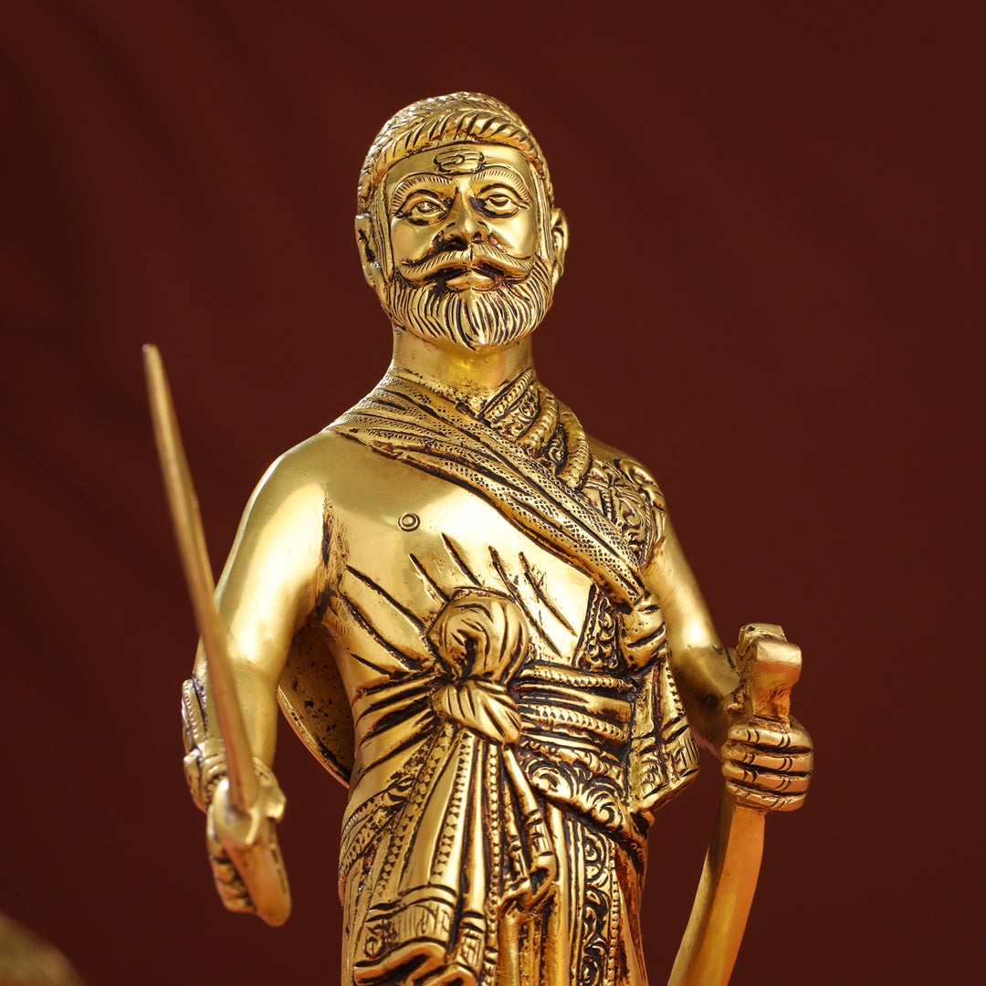 Brass Chatrapati Shivaji Maharaj Idol (12.5 Inch) Vedansh Craft