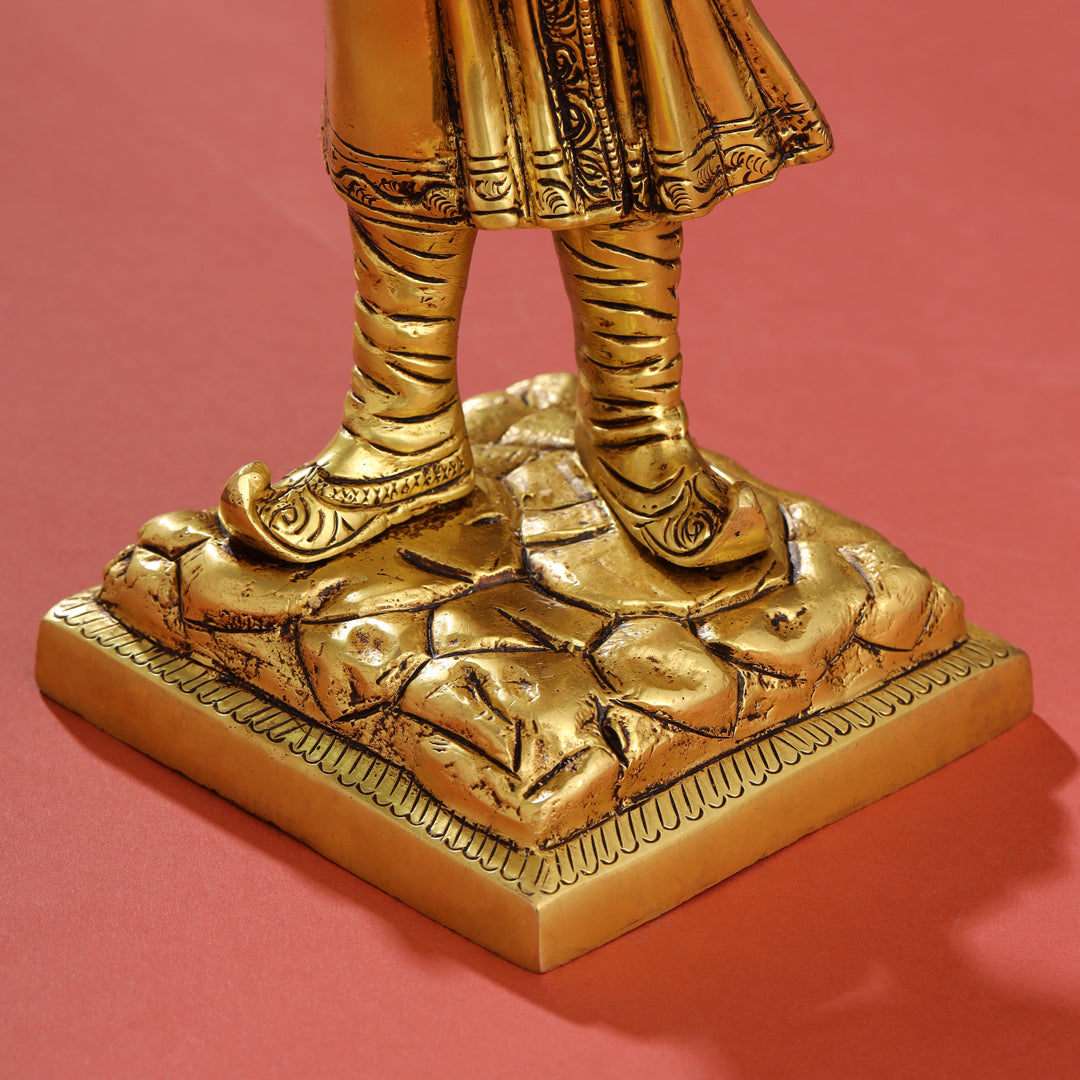 Brass Chatrapati Shivaji Maharaj Idol (12.5 Inch) Vedansh Craft