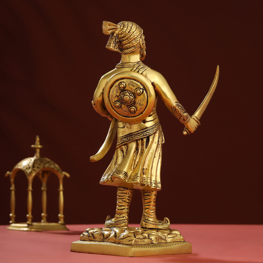 Brass Chatrapati Shivaji Maharaj Idol (12.5 Inch) Vedansh Craft