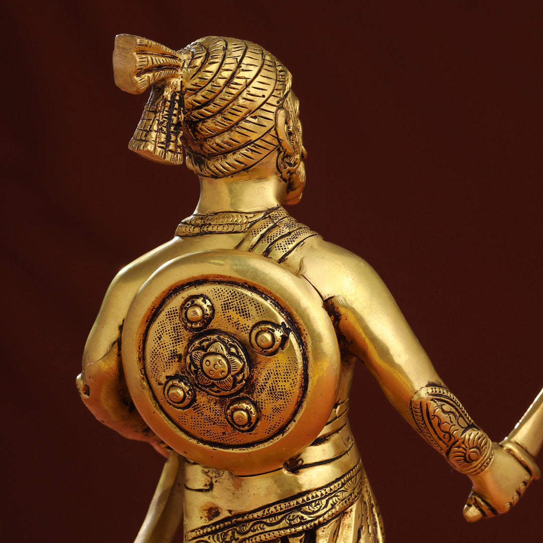 Brass Chatrapati Shivaji Maharaj Idol (12.5 Inch) Vedansh Craft