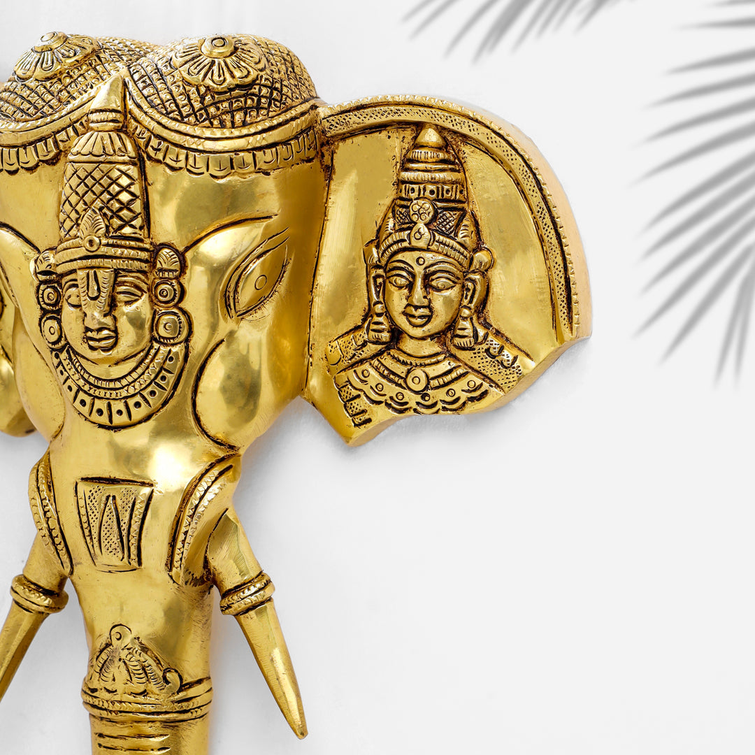 Brass Ganesha With Bell Wall Hanging (11 Inch) Vedansh Craft