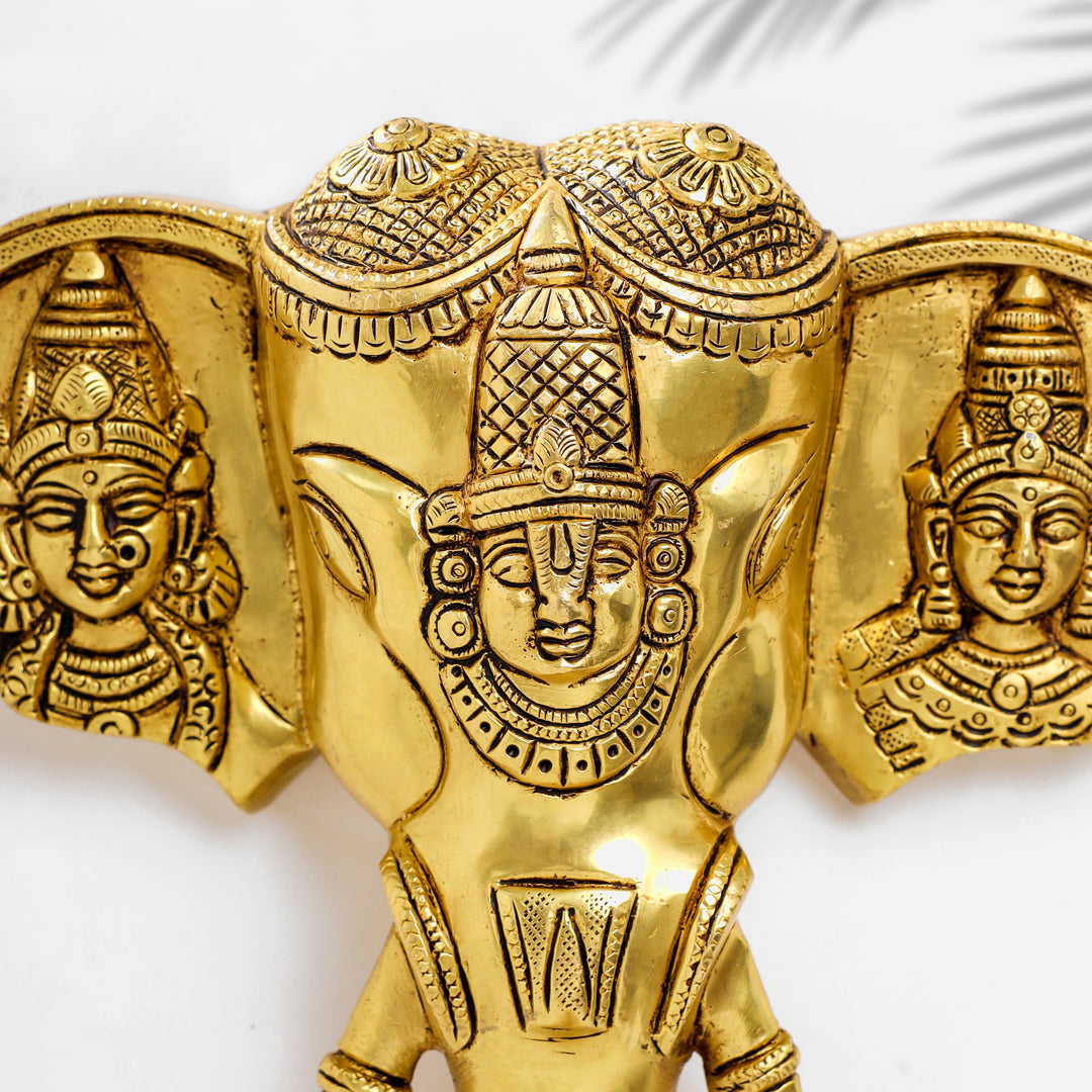 Brass Ganesha With Bell Wall Hanging (11 Inch) Vedansh Craft