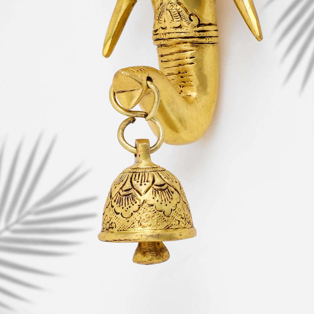 Brass Ganesha With Bell Wall Hanging (11 Inch) Vedansh Craft