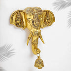 Brass Ganesha With Bell Wall Hanging (11 Inch) Vedansh Craft