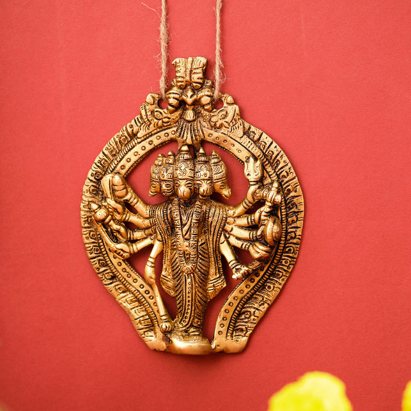 BRASS PANCHMUKHI HANUMAN WALL HANGING (5") Vedansh Craft