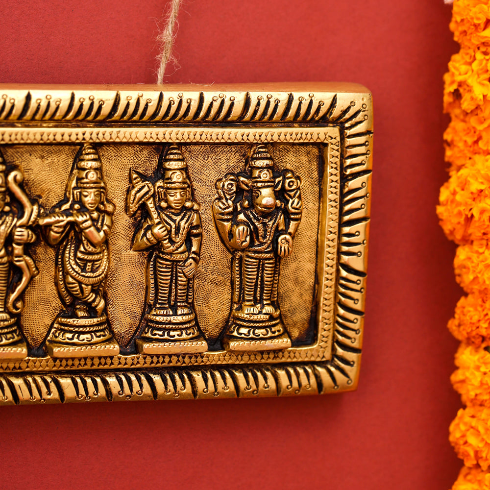 Brass Dashavatara / Vishnu Avatar Wall Hanging (4 Inch) Vedansh Craft
