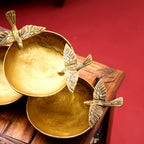Brass Decorative Urli With Butterfly (6 Inch) Vedansh Craft