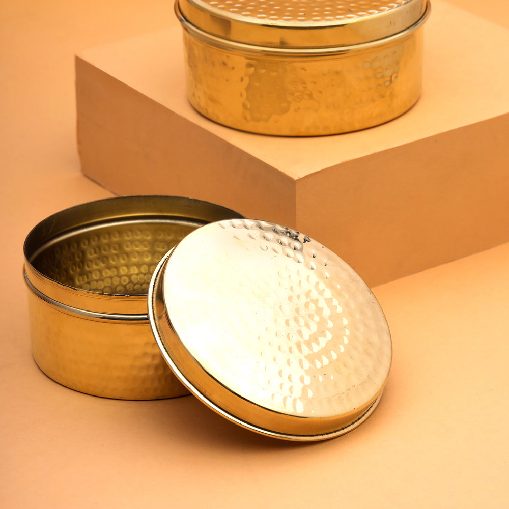 Brass Ladoo Box With Lid Vedansh Craft
