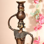 Brass Dhokra Tribal Lady Showpiece (15.5 Inch) Vedansh Craft