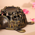 Brass Dhokra Jali Tortoise Candle Holder (3 Inch) Vedansh Craft