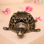Brass Dhokra Jali Tortoise Candle Holder (3 Inch) Vedansh Craft