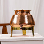 Copper Round Water Dispenser (11.5 Inch) Vedansh Craft