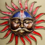 Brass Dhokra Sun Face Wall Hanging (13.5 Inch) Vedansh Craft