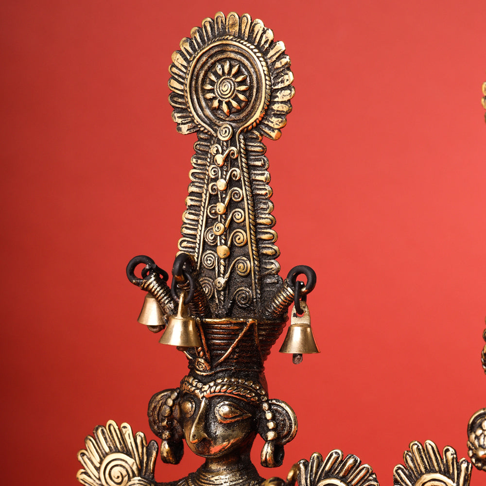 Brass Dhokra Jhitku Mitki Statue (18 Inch) Vedansh Craft