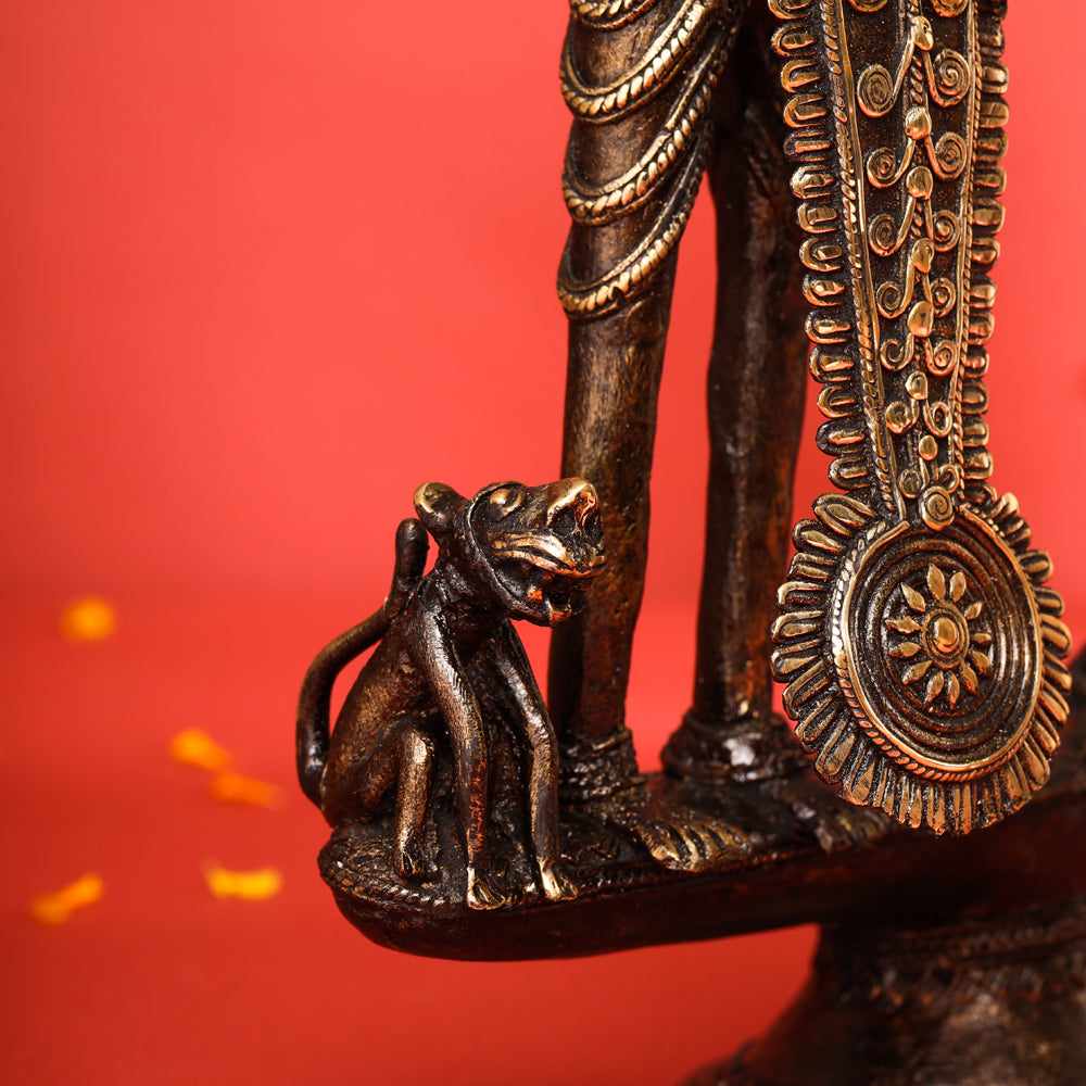 Brass Dhokra Jhitku Mitki Statue (18 Inch) Vedansh Craft