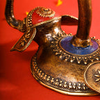 Brass Dhokra Elephant Lotus Candle Holder (11 Inch) Vedansh Craft