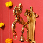 Brass Peacock Wall Mount Bracket With Bell (9 Inch) Vedansh Craft