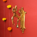 Brass Peacock Wall Mount Bracket With Bell (9 Inch) Vedansh Craft