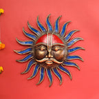 Brass Dhokra Sun Face Wall Hanging (13.5 Inch) Vedansh Craft